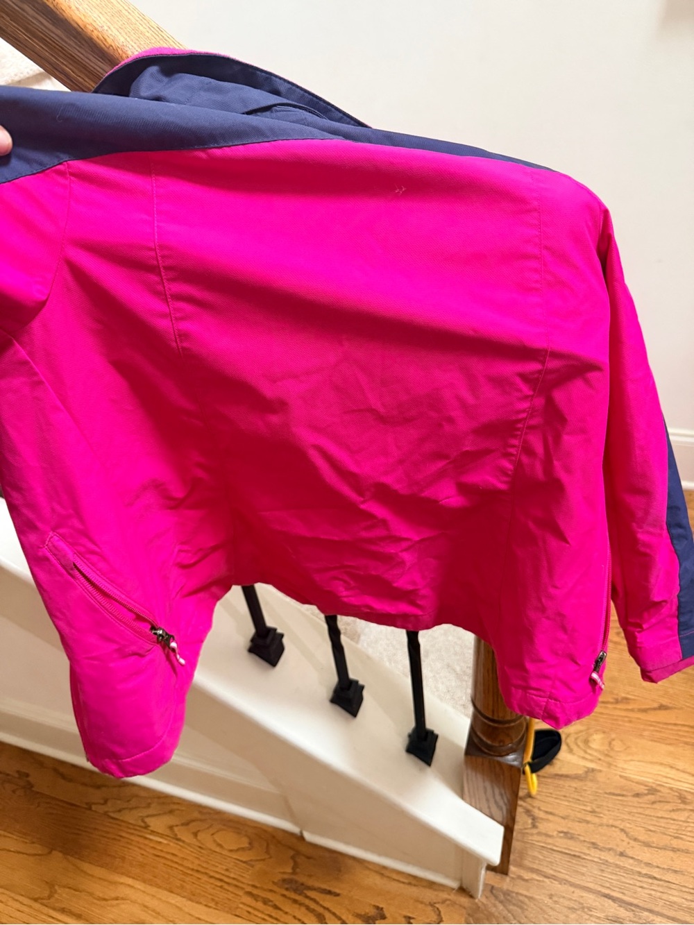 Columbia Bright Pink and Navy Kids' Rain Jacket